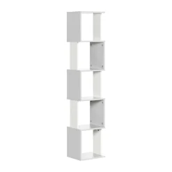 Estantería Vik Homcom 5 niveles asimétrica blanco/gris 161x33x28 cm