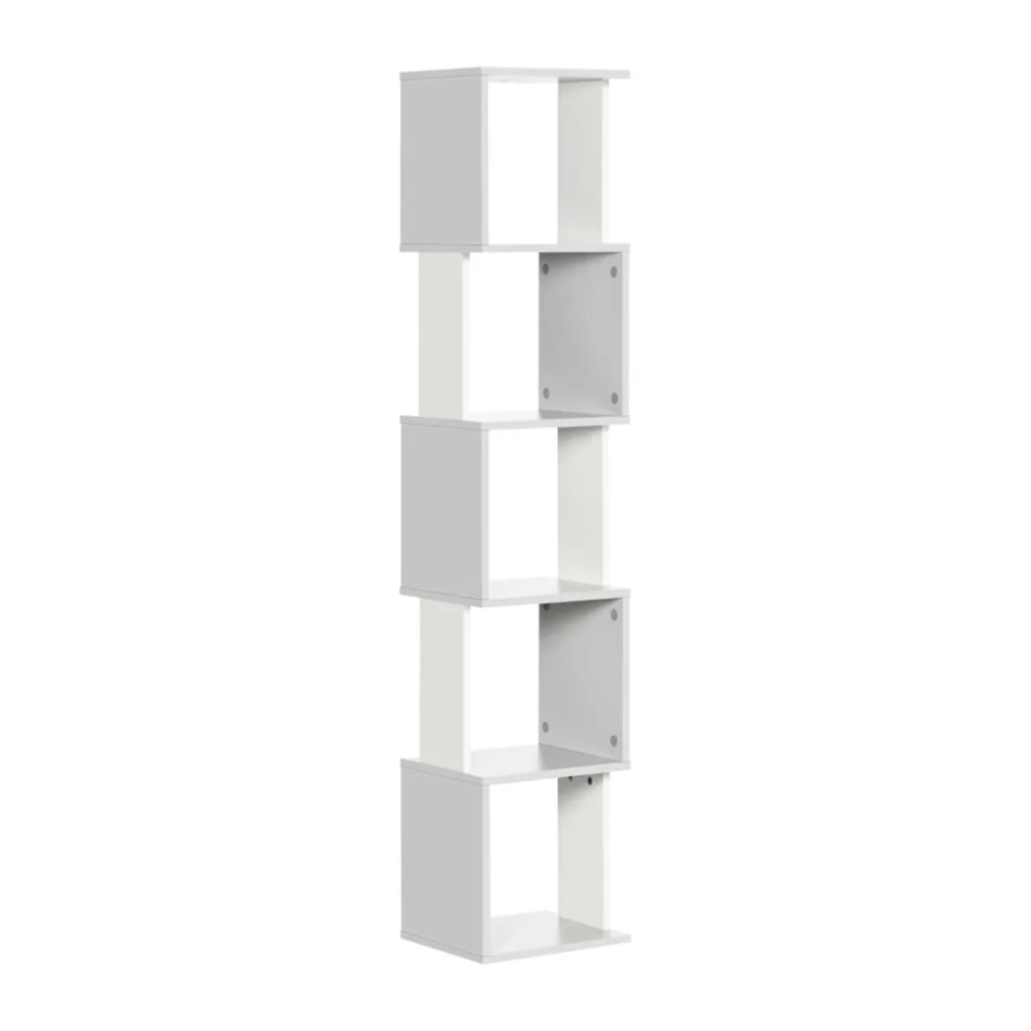 Estantería Vik Homcom 5 niveles asimétrica blanco/gris 161x33x28 cm
