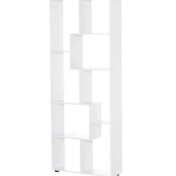 Estantería Wallace Homcom 8 estantes irregulares blanco 178x70x24 cm