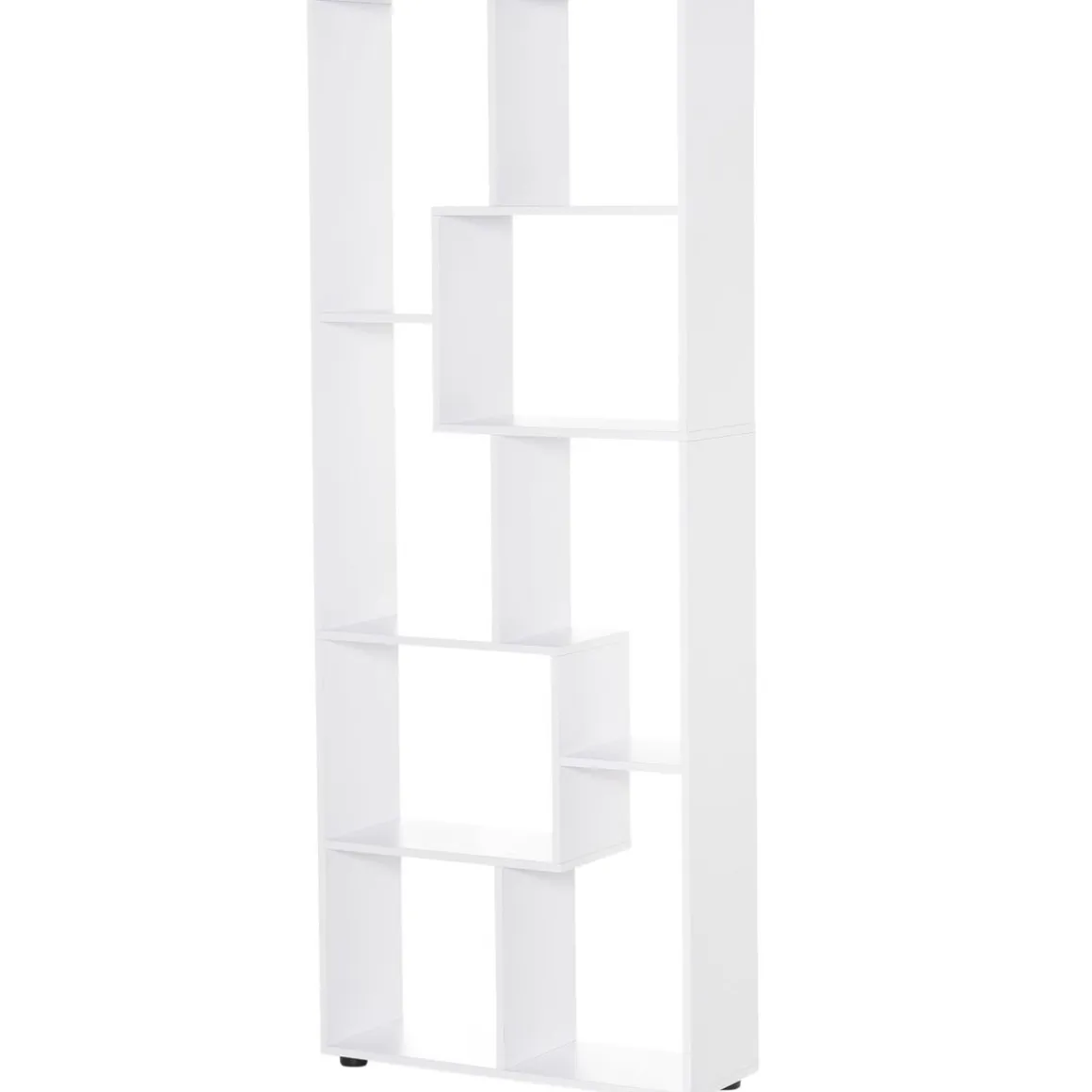 Estantería Wallace Homcom 8 estantes irregulares blanco 178x70x24 cm