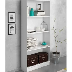 Estanteria Aura 4 Baldas Blanco 180 80 25 Cm