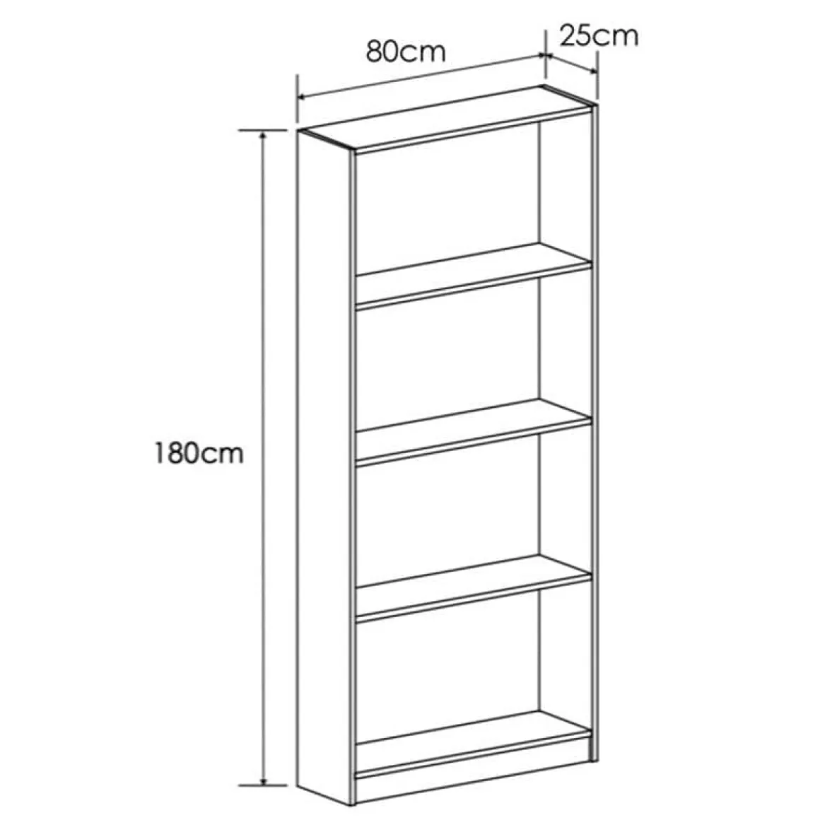 Estanteria Aura 4 Baldas Blanco 180 80 25 Cm