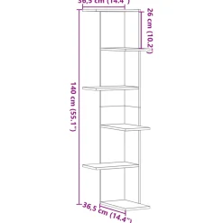 Estanteria de pared Corner 140x36,5x36,5 cm