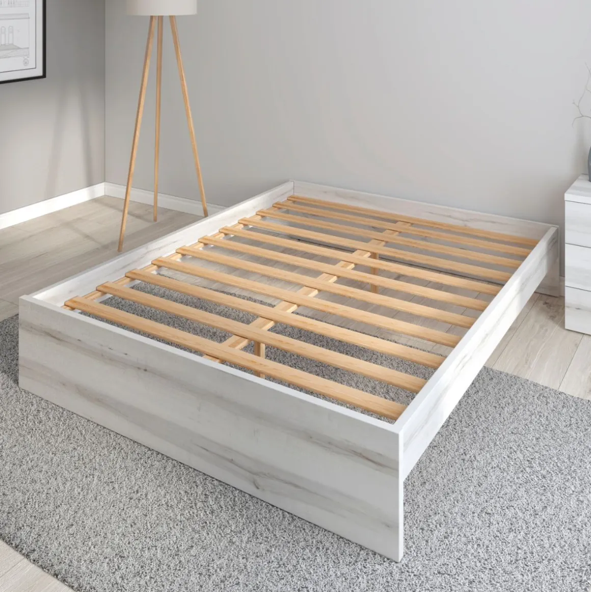 Estructura de cama con somier albo 35,5x159x195,8 cm