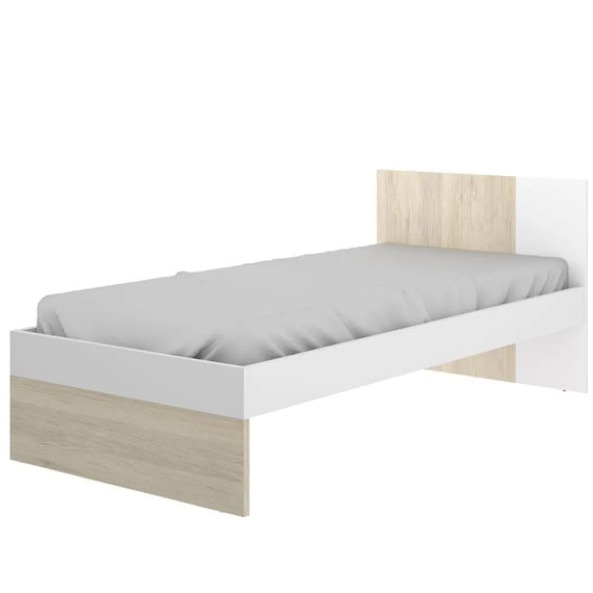 Estructura de cama Dina con cabecero blanco/natural 79x96x195 cm