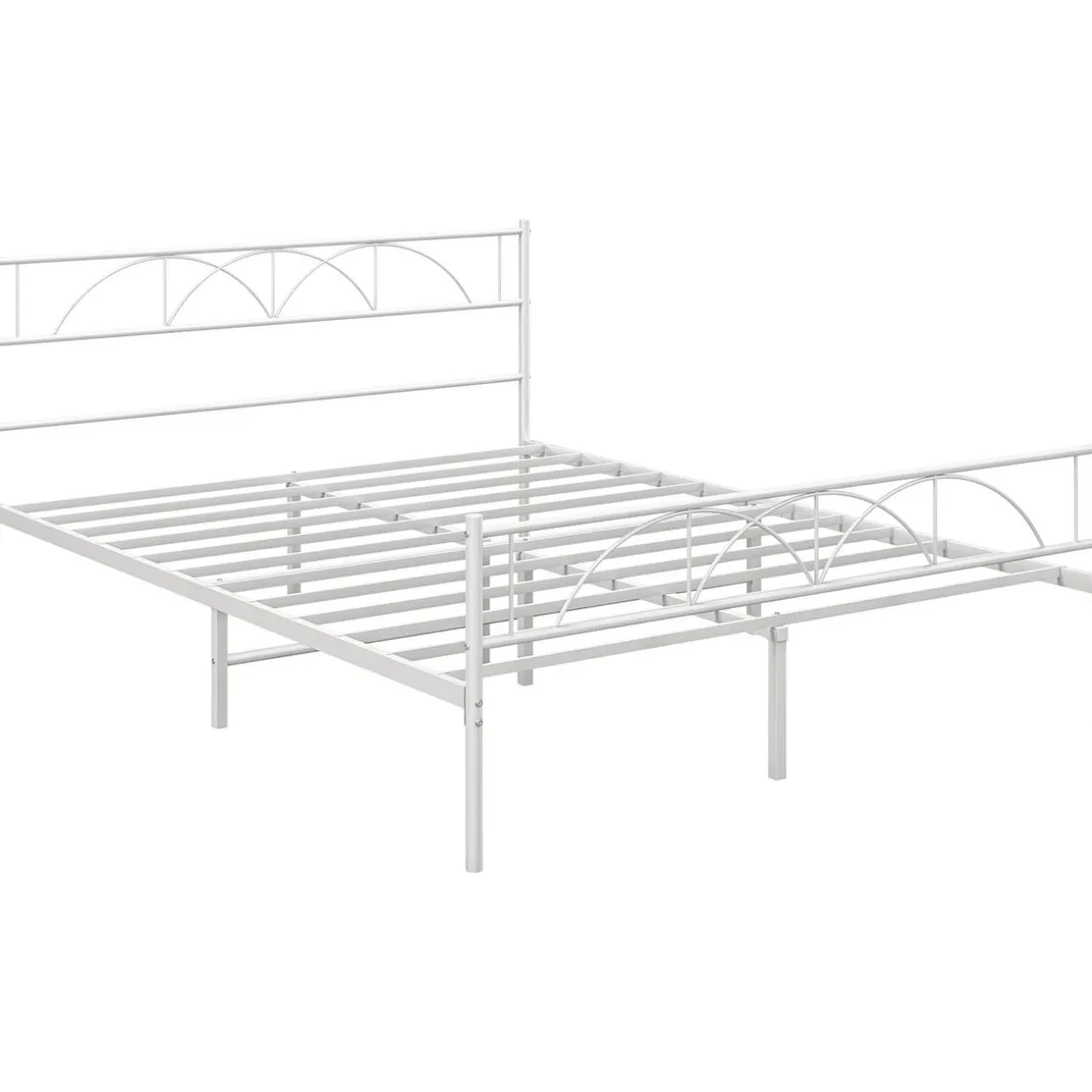Estructura de cama doble Alaska Homcom con cabecero acero blanco