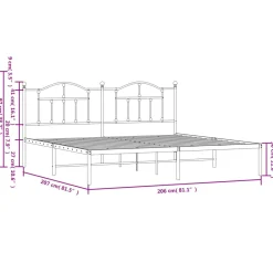 Estructura de cama doble Sebastián metal negro