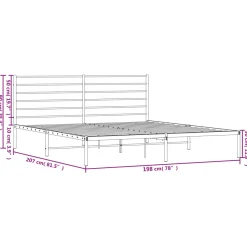 Estructura de cama Industrial con cabecero negro acero
