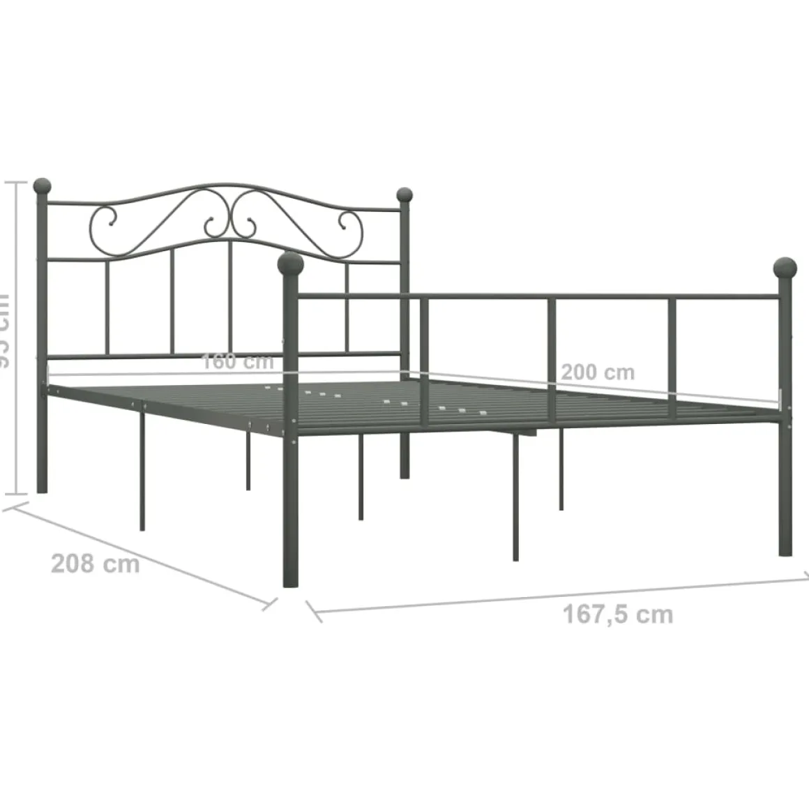 Estructura de cama River metal 95 cm