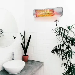 Estufa de cuarzo Infiniton HQP-W22 1200W 2 niveles de potencia colgante plata