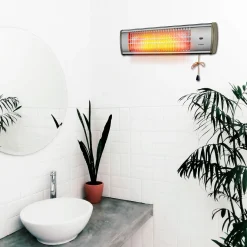 Estufa de cuarzo Infiniton HQP-W33 1500W 3 niveles de potencia colgante plata