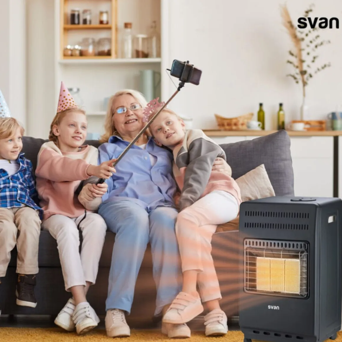 Estufa de gas Svan SVCA34CAT 4200W infrarrojos A negro 79,5x43x36 cm