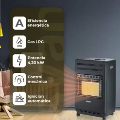 Estufa de gas Svan SVCA34CAT 4200W infrarrojos A negro 79,5x43x36 cm