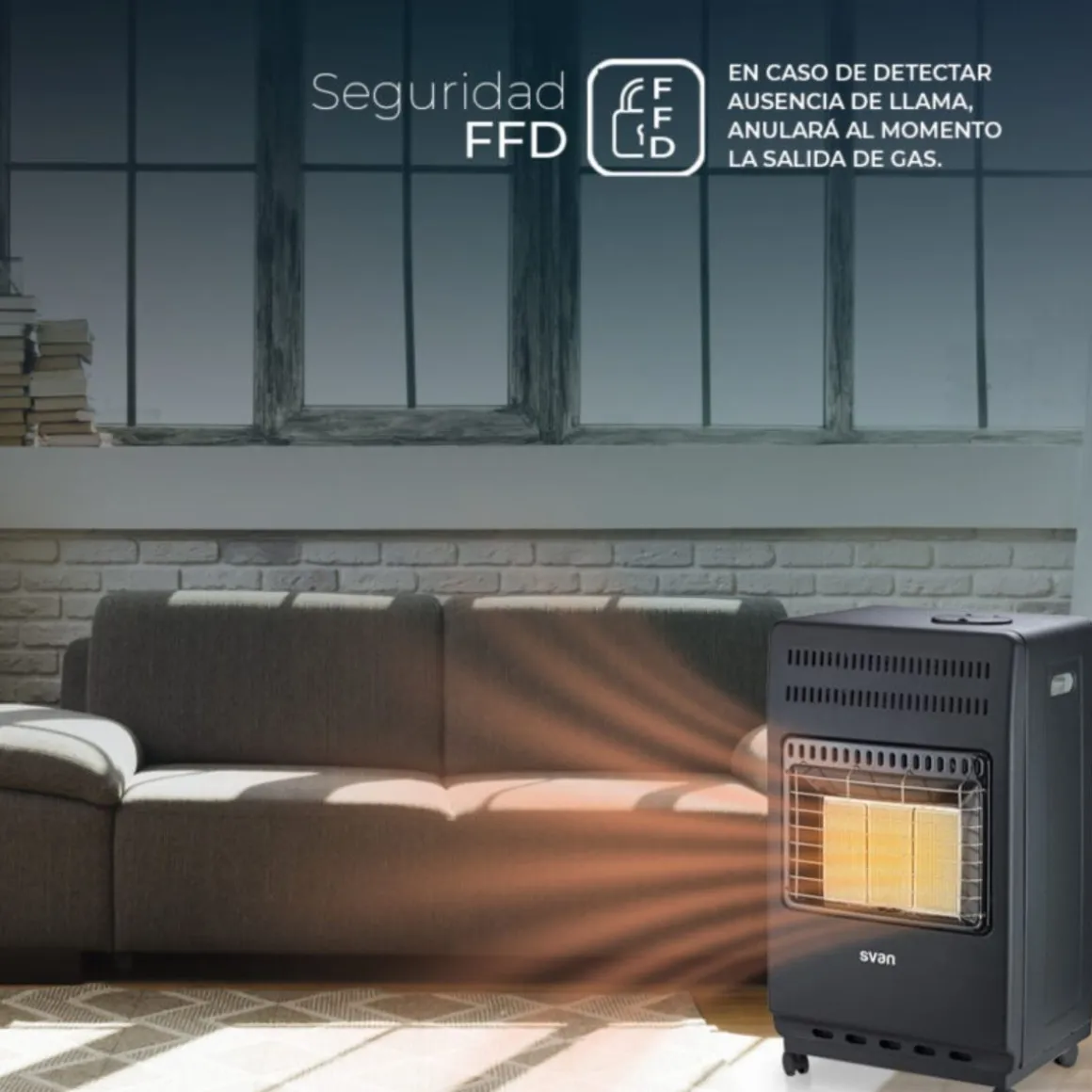 Estufa de gas Svan SVCA34CAT 4200W infrarrojos A negro 79,5x43x36 cm