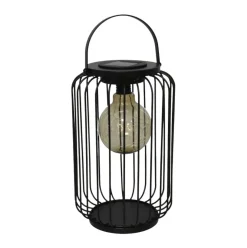 Farol solar 10 luces microled negro Ø17,4x28 cm