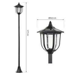Farola de exterior con panel solar 6 LED 26,5x177 cm