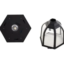 Farola de exterior con panel solar 6 LED 26,5x177 cm