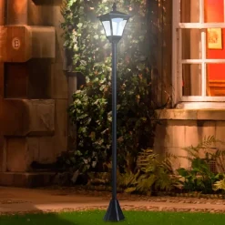 Farola de exterior Outsunny con luces LED IP44 negro 120x15x15 cm