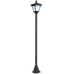 Farola de exterior Outsunny con luces LED IP44 negro 120x15x15 cm