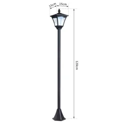 Farola de exterior Outsunny con luces LED IP44 negro 120x15x15 cm