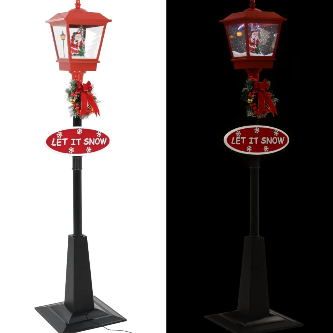 Farola Laponia interior luz LED + melodía rojo 180 cm