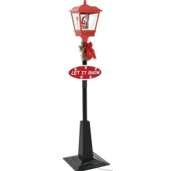 Farola Laponia interior luz LED + melodía rojo 180 cm