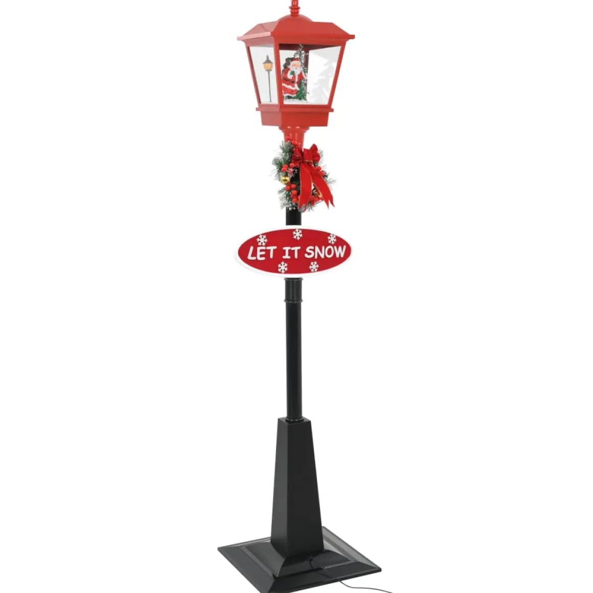 Farola Laponia interior luz LED + melodía rojo 180 cm