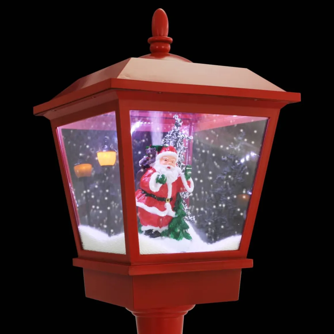 Farola Laponia interior luz LED + melodía rojo 180 cm