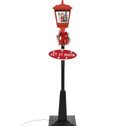 Farola Laponia interior luz LED + melodía rojo 180 cm
