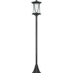 Farola Outsunny carga solar + encendido automático negro 127x17x17 cm