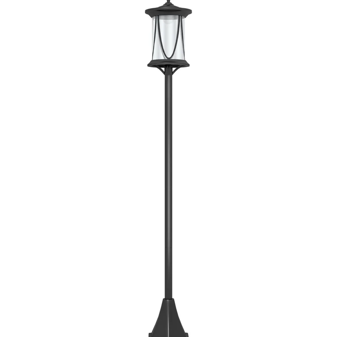 Farola Outsunny carga solar + encendido automático negro 127x17x17 cm