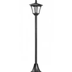 Farola solar Thom Outsunny 4 paneles 6000K negro 160x18x18 cm