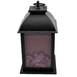 Farolillo decorativo 3 luces LED negro 26,5x14x14 cm