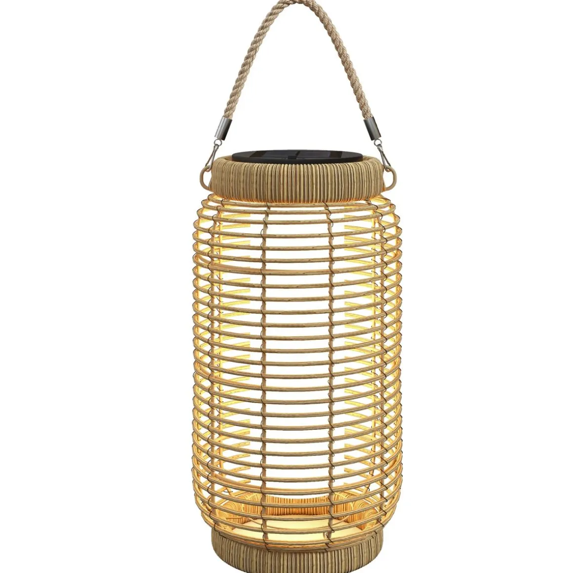 Farolillo solar Ashti Outsunny luces LED natural Ø18x37 cm