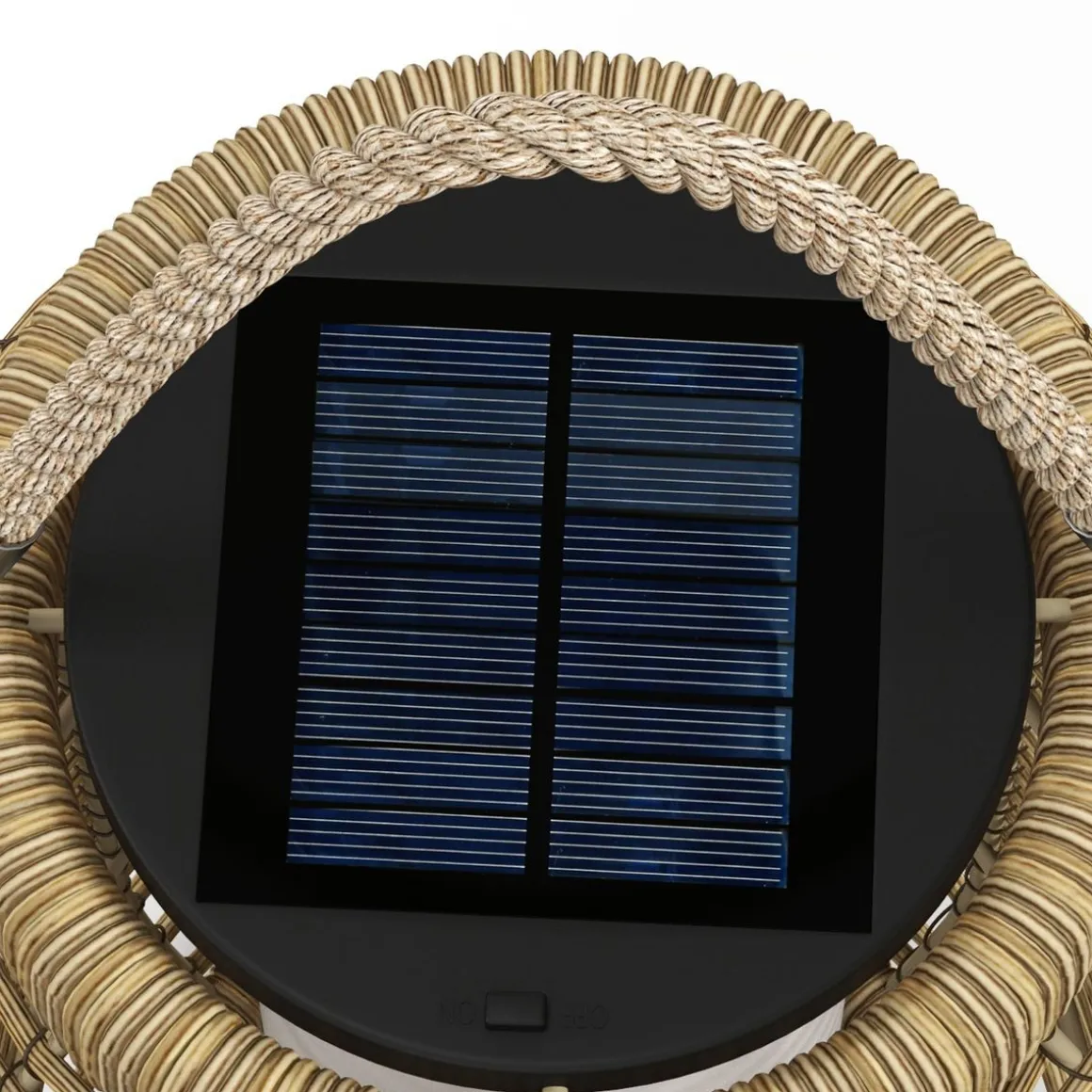 Farolillo solar Ashti Outsunny luces LED natural Ø18x37 cm
