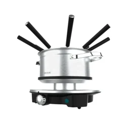 Fondue eléctrica Cecotec Fun Gourmetfondue Advance 1500W con 8 tenedores 1,7L acero inoxidable