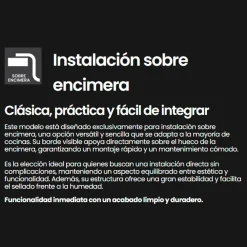 Fregadero Infiniton Belcanto49C1 1 cubeta con desagüe y cestillo acero inoxidable satinado 50 cm