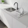 Fregadero Infiniton Belcanto86RC1 1 cubeta con escurridor diseño reversible acero inoxidable satinado 90 cm