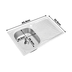 Fregadero Infiniton Belcanto86RC1 1 cubeta con escurridor diseño reversible acero inoxidable satinado 90 cm