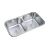 Fregadero Infiniton Belcanto82C2 2 cubetas con desagüe y cestillo acero inoxidable satinado 90 cm