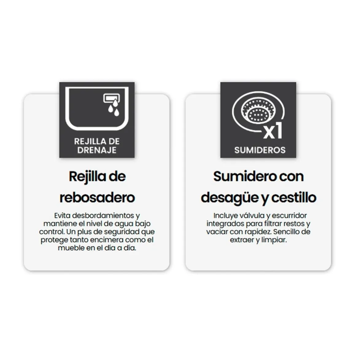 Fregadero Infiniton Belcanto82C2 2 cubetas con desagüe y cestillo acero inoxidable satinado 90 cm