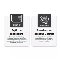 Fregadero Infiniton Disfrutar50.40QZ 1 cubeta 3 tipos de instalación granito negro 20x50x40 cm