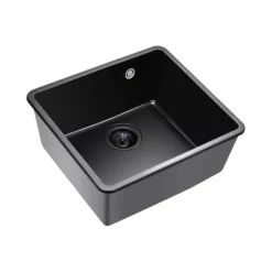 Fregadero Infiniton Disfrutar40.40QZ 1 cubeta 3 tipos de instalación granito negro 20x40x40 cm