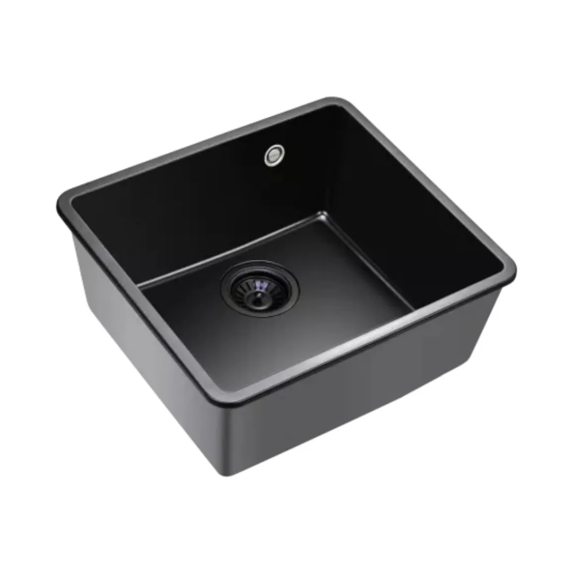 Fregadero Infiniton Disfrutar40.40QZ 1 cubeta 3 tipos de instalación granito negro 20x40x40 cm