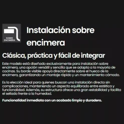Fregadero Infiniton Reale85C1 1 sumidero satinado acero inoxidable Ø36x16 cm