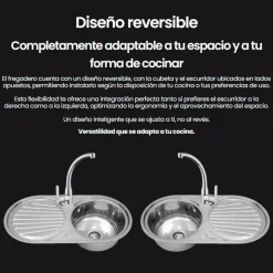 Fregadero Infiniton Reale85C1 1 sumidero satinado acero inoxidable Ø36x16 cm