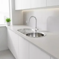 Fregadero Infiniton Reale85C1 1 sumidero satinado acero inoxidable Ø36x16 cm