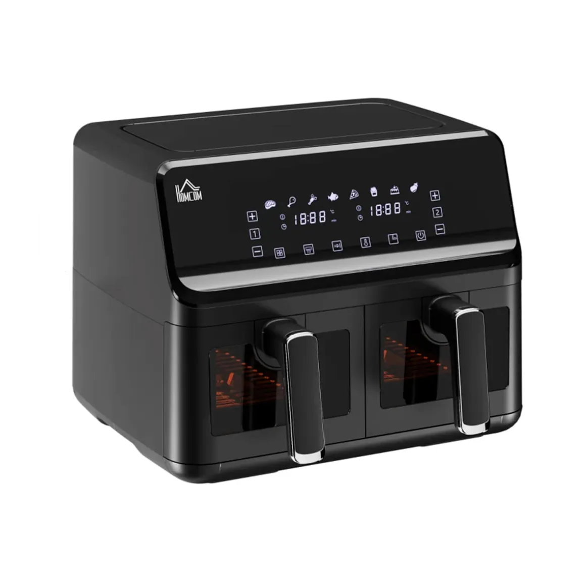 Freidora de aire Aney Homcom 8L 2500W 8 programas pantalla LED táctil negro