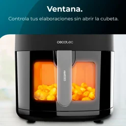 Freidora de aire Cecotec Cecofry Fantastik Window 6500 1700W 6,5L con ventana negro