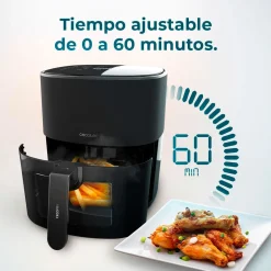 Freidora de aire Cecotec Cecofry Fantastik Window 6500 1700W 6,5L con ventana negro